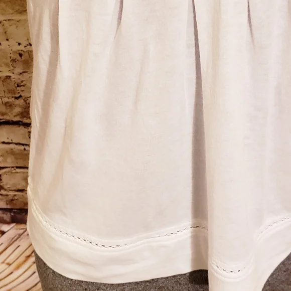 DKNY Jeans White Top Crochet Detail Back Tie - Picture 3 of 5